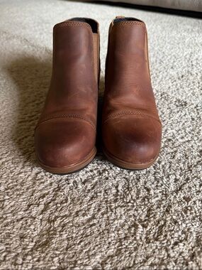 Sorel Brown Leather Chelsea Ankle Booties